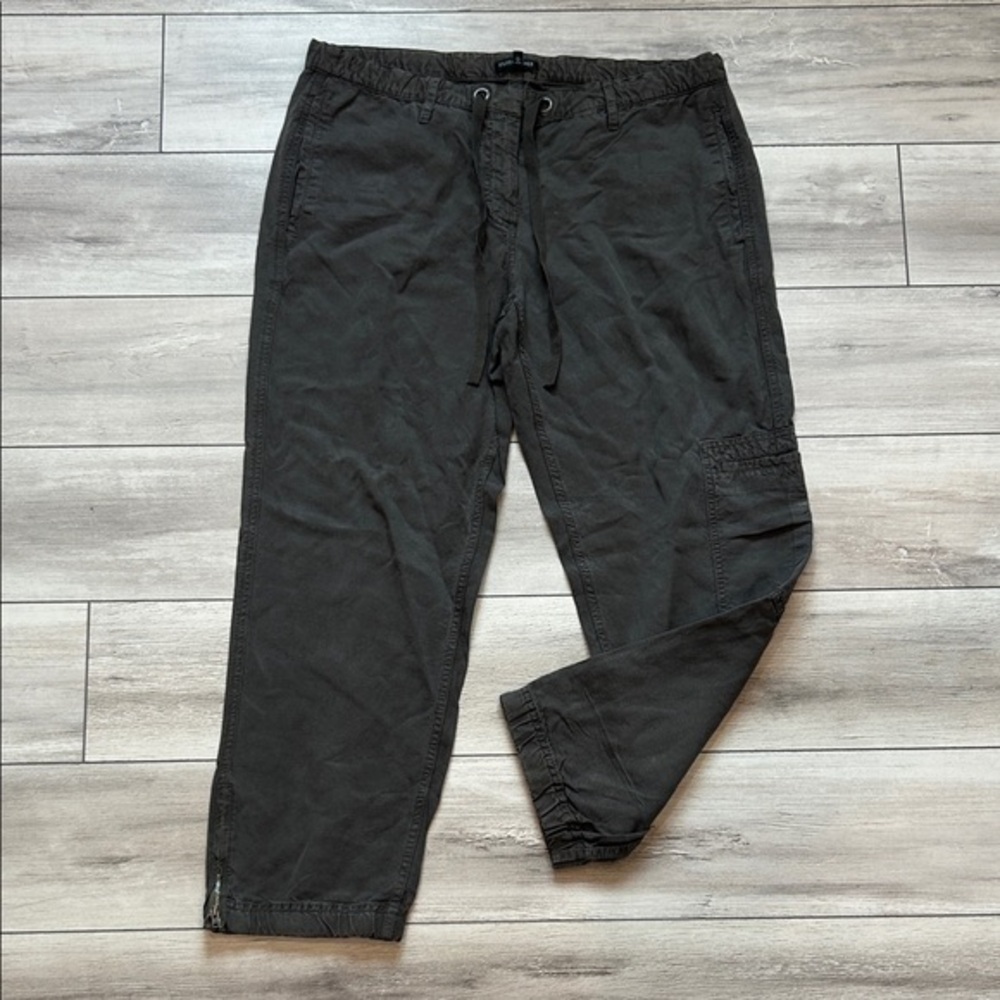 Eileen Fisher lyocell linen blend elastic drawstring pants size medium
